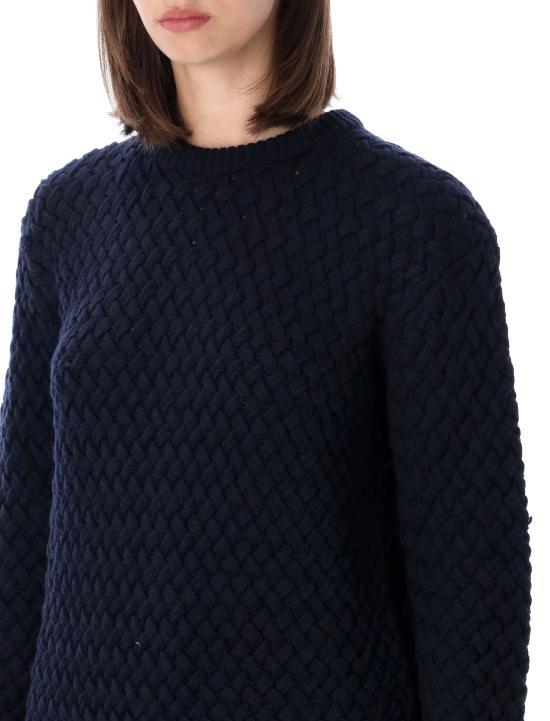 Bottega Veneta Navy Blue Wool Crewneck Sweater