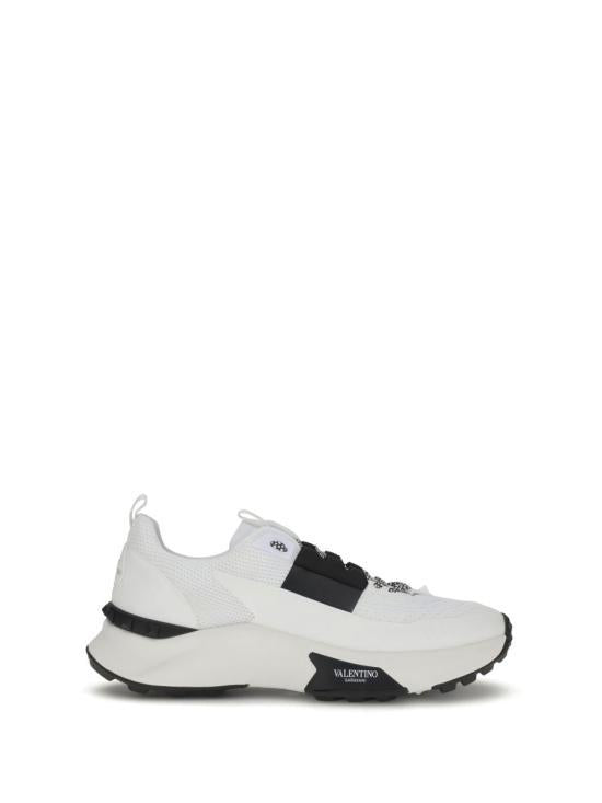 VALENTINO Garavani Bianco Black Leather Low-Top Sneakers Men