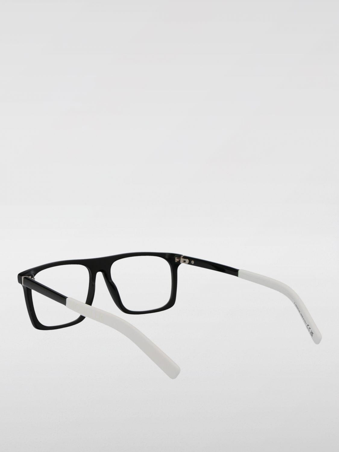 Moncler Black Acetate Rectangle Eyeglasses