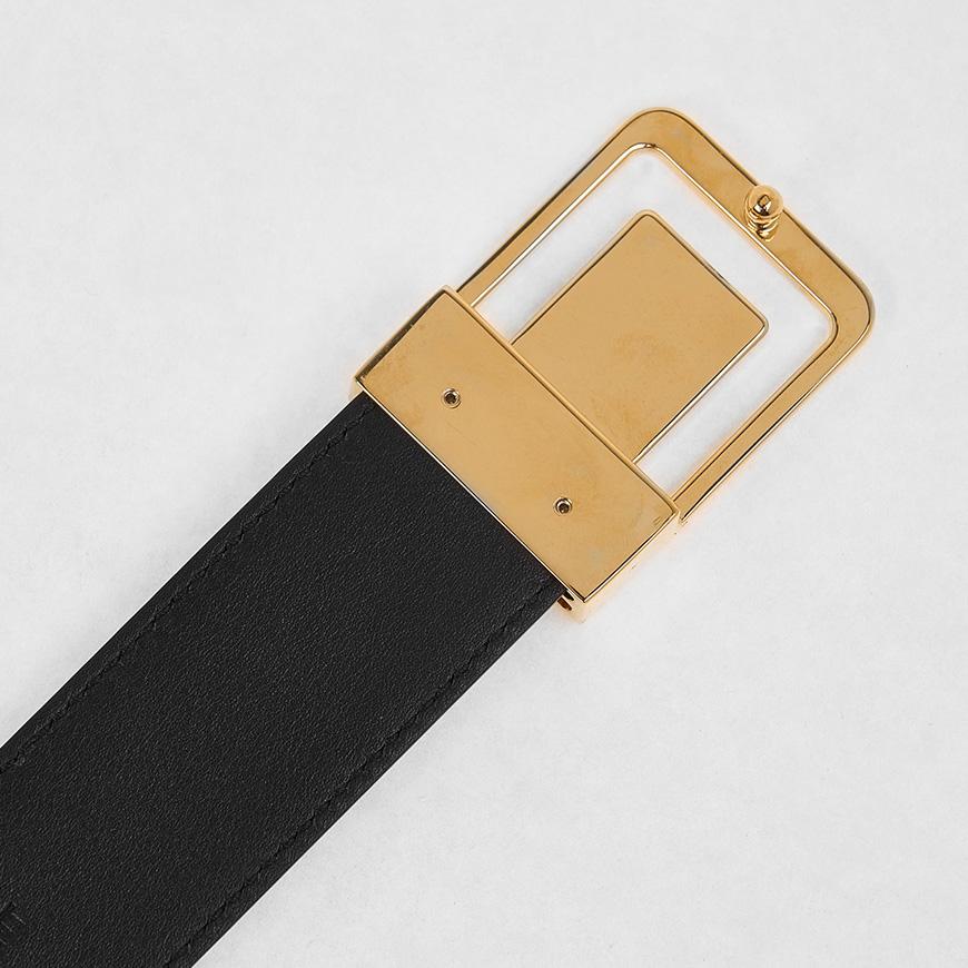 Saint Laurent LA 66 Buckle Leather Belt Black Women’s