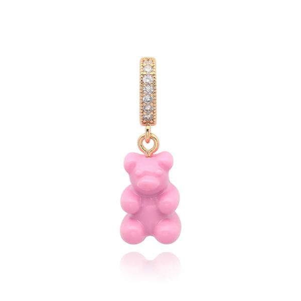 CRYSTAL HAZE Pink Pave Nostalgia Bear Candy Connector Charm