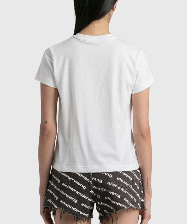ALEXANDER WANG Essential Jersey Logo Print Short Sleeve T-Shirt 4CC3221358