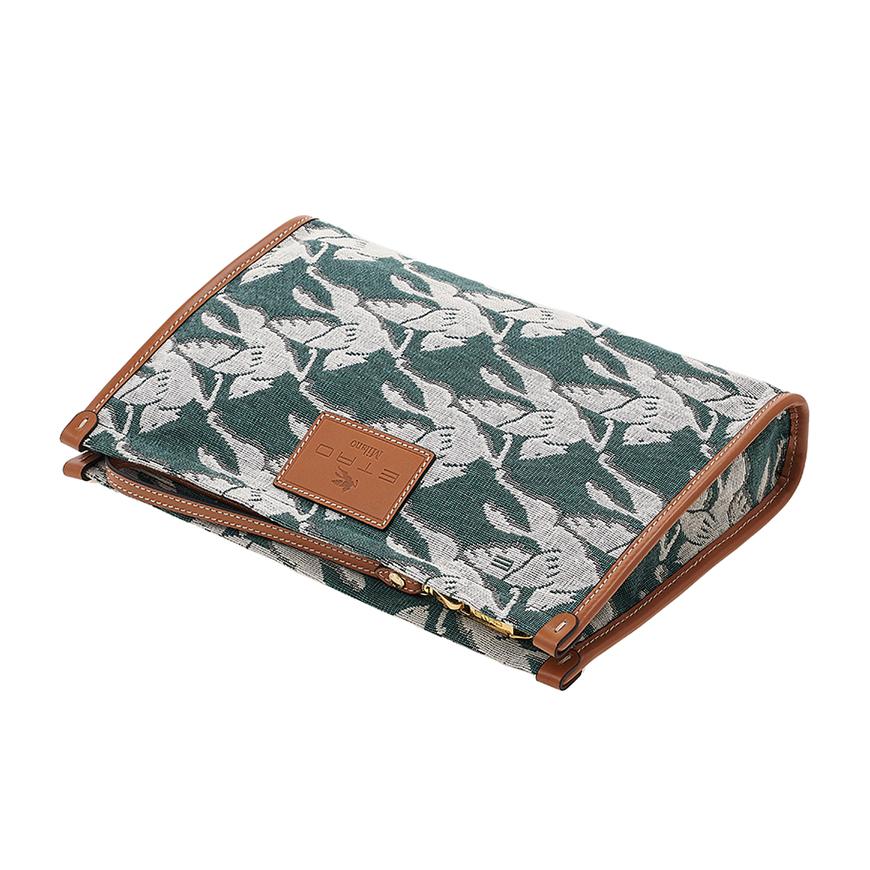 Etro Pegasus Logo Leather Clutch for Women