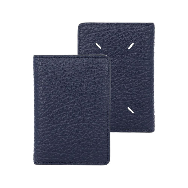 Maison Margiela Stitch Grain Leather Card Holder Wallet Black