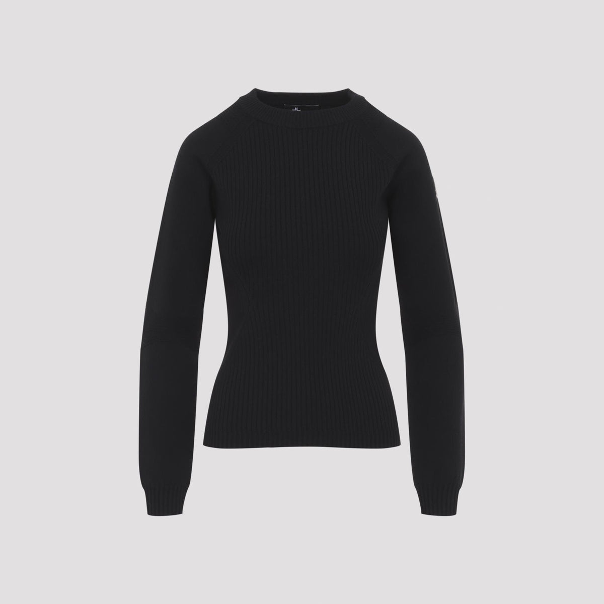 Moncler Wool Round Neck Knit Sweater Women’s Black