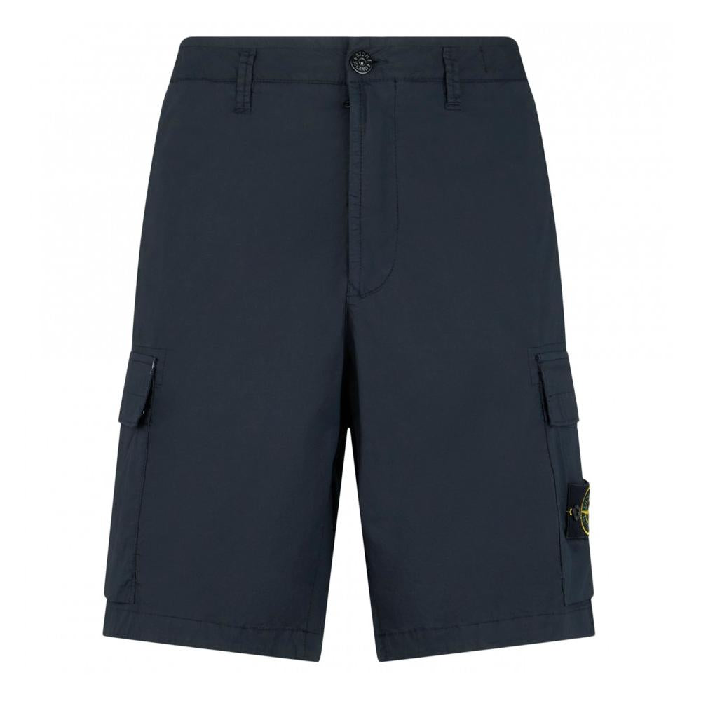 STONE ISLAND Navy Woven Cargo Shorts
