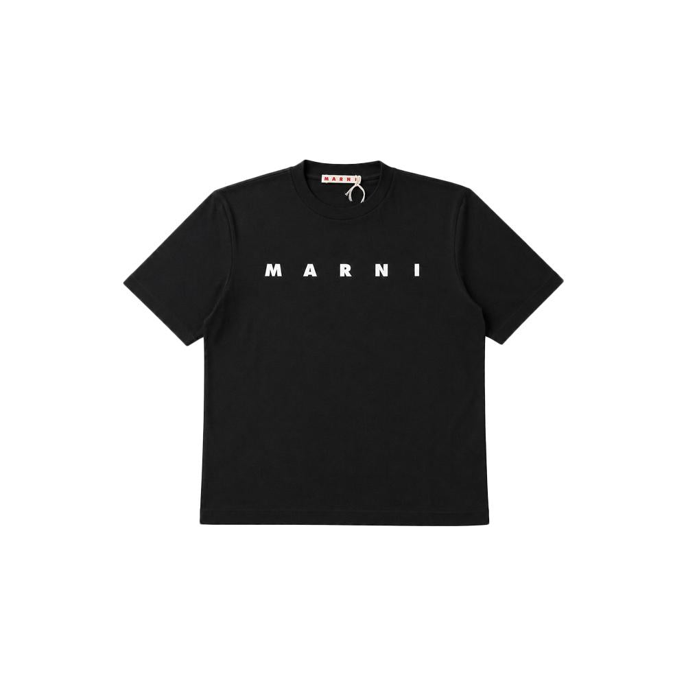 Marni Kids Women Logo Print Short Sleeve T-Shirt Black M01601 M00RF 0M900