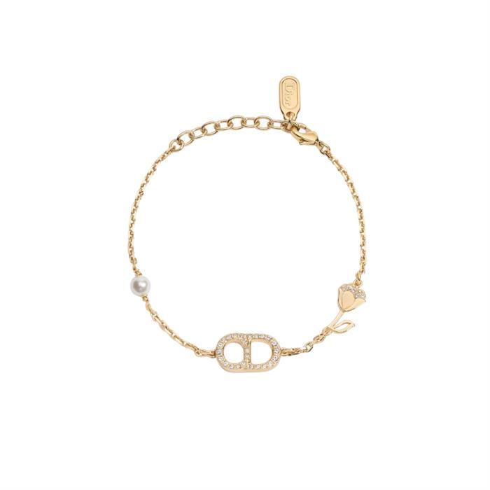 DIOR CD Lily Bracelet Gold-Tone Metal Jewelry