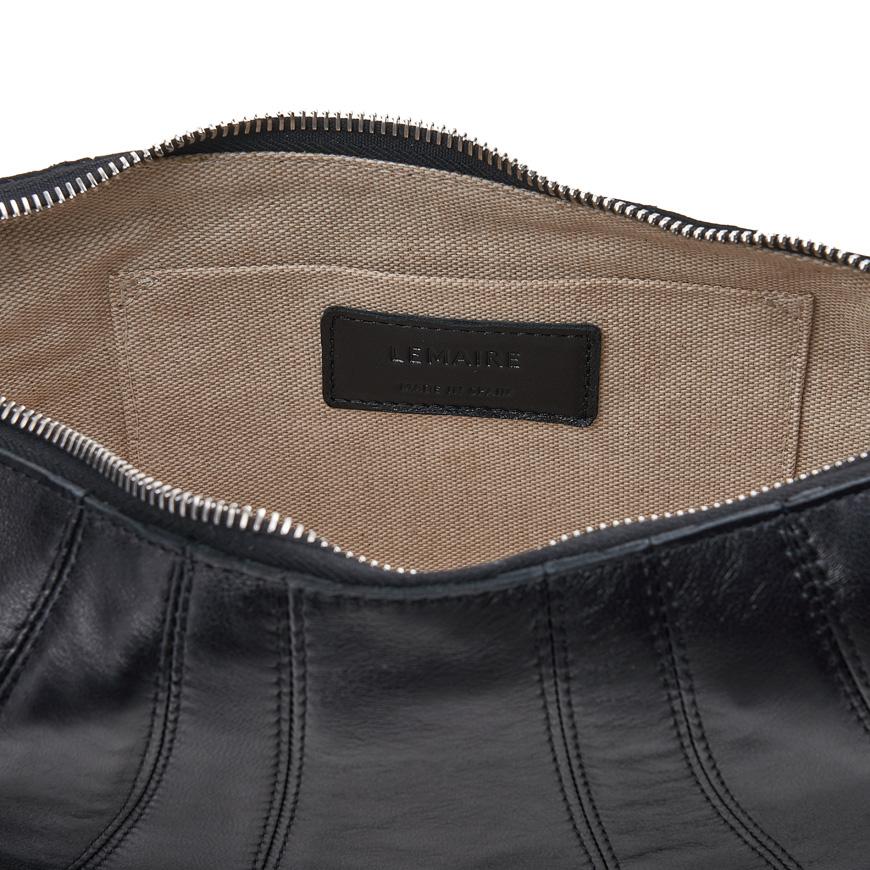 Lemaire Unisex Small Croissant Shoulder Bag Black Leather Crossbody