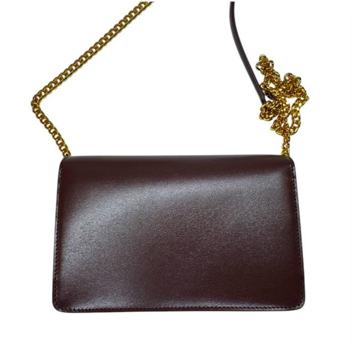 CELINE Shiny Calfskin Margaux Chain Wallet