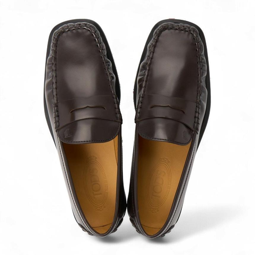 Tods Leather Loafers for Men Brown
