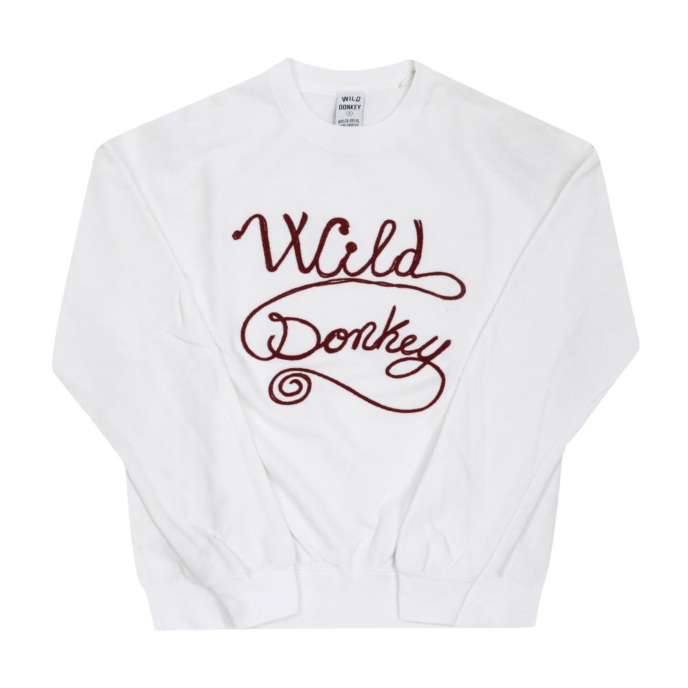 Wild Donkey FGCHAIN Logo White Crewneck Sweatshirt for Men
