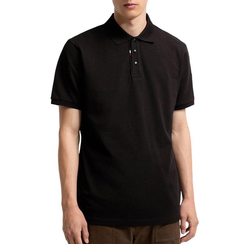 Moncler Men’s Logo Patch Pique Polo Shirt Black
