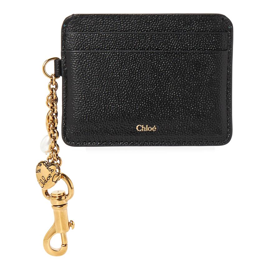 Chloe Black Leather Card Holder Wallet Unisex CH25AP977 Q12