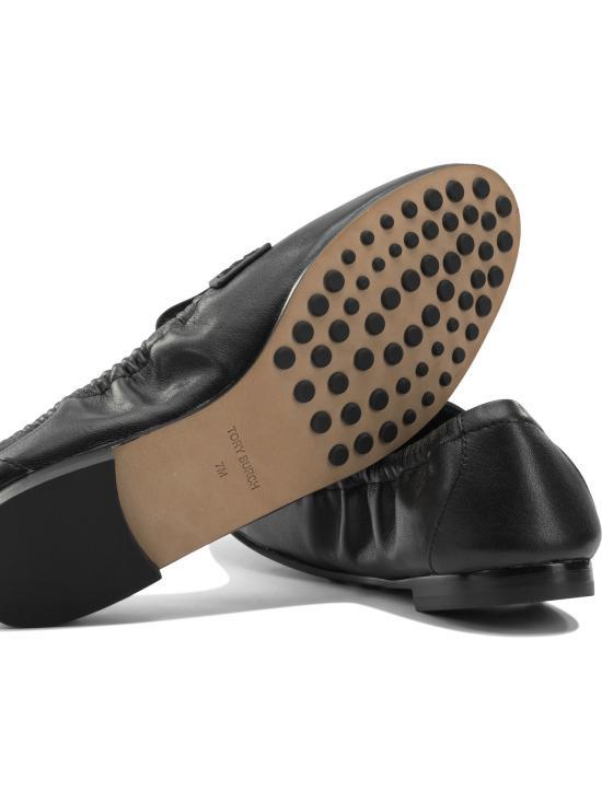 Tory Burch Black Leather Ballet Flats 178541006 BLACK DOM