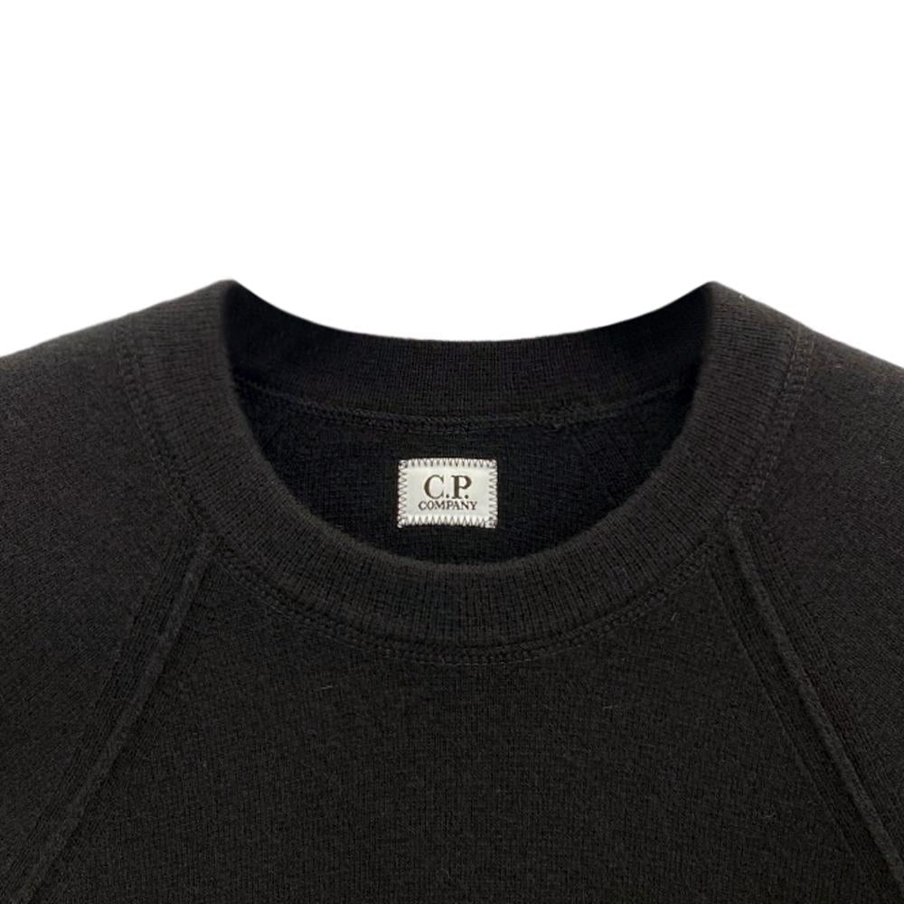 CP Company Lens Patch Lambswool Knit Cardigan Black Men