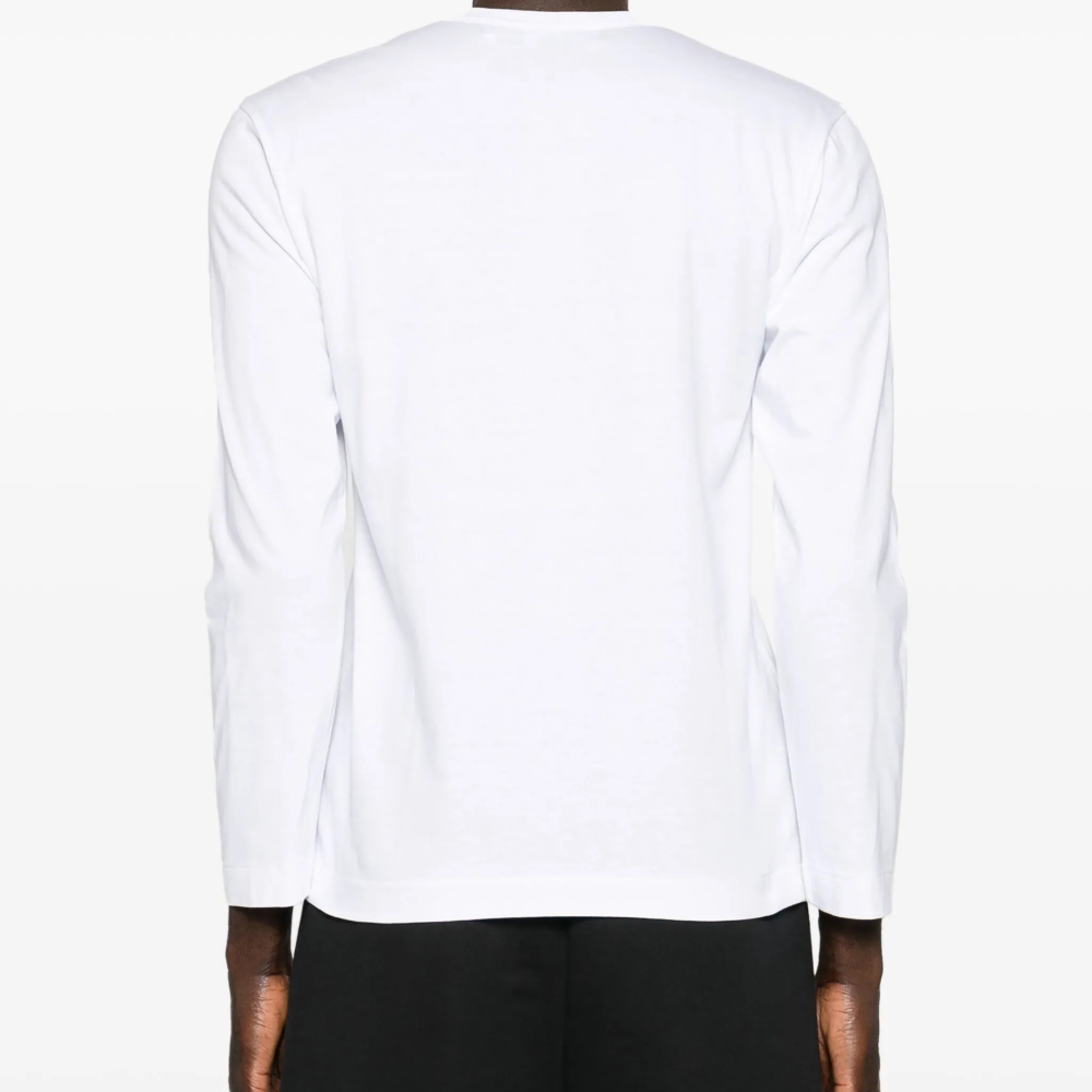 Comme des Garcons Black Heart Logo Long Sleeve T-Shirt White