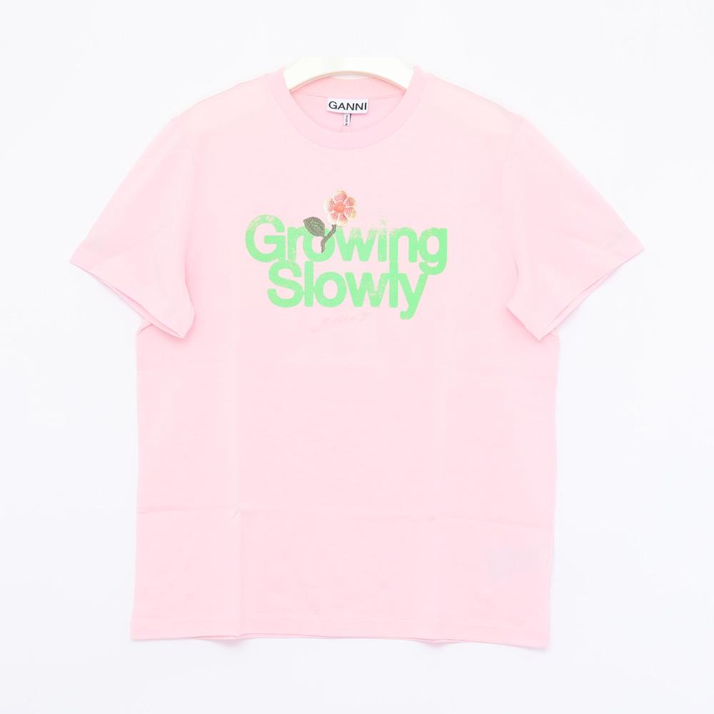 GANNI Graphic Logo Short Sleeve Women's T-Shirt A1050191 868