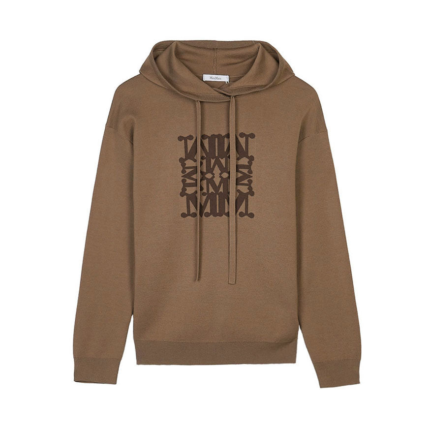 Max Mara Edy Wool Hooded Crewneck Knit Sweater