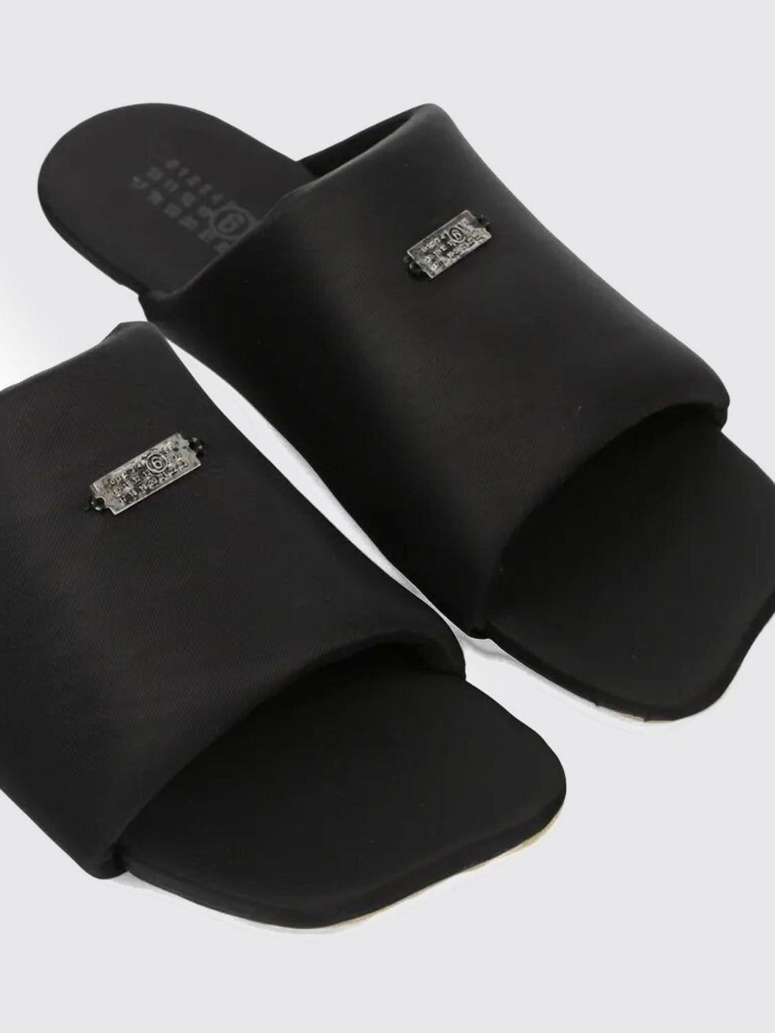 Maison Margiela Black Leather Strappy Sandals