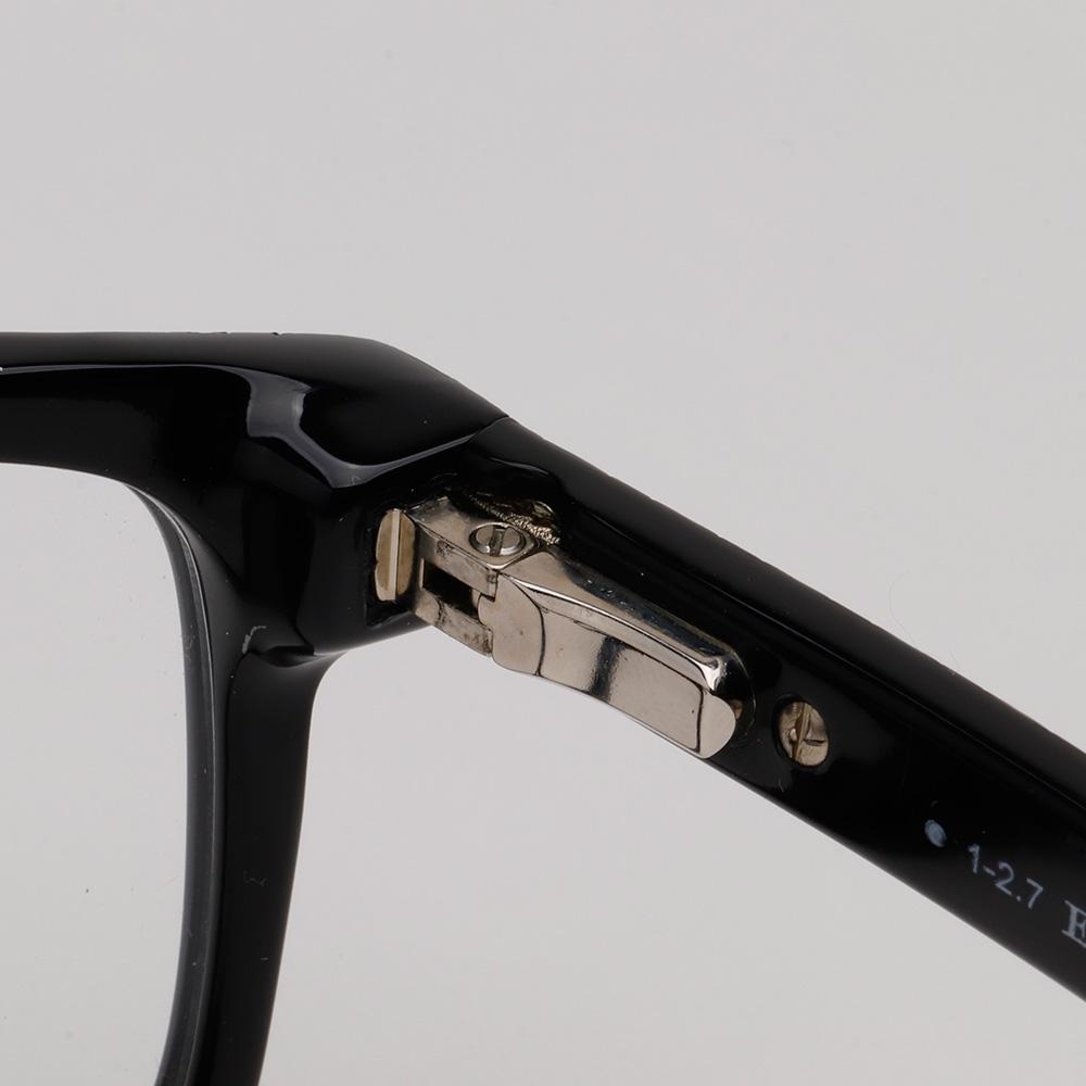 Zegna Black Acetate Square Eyeglass Frames Unisex