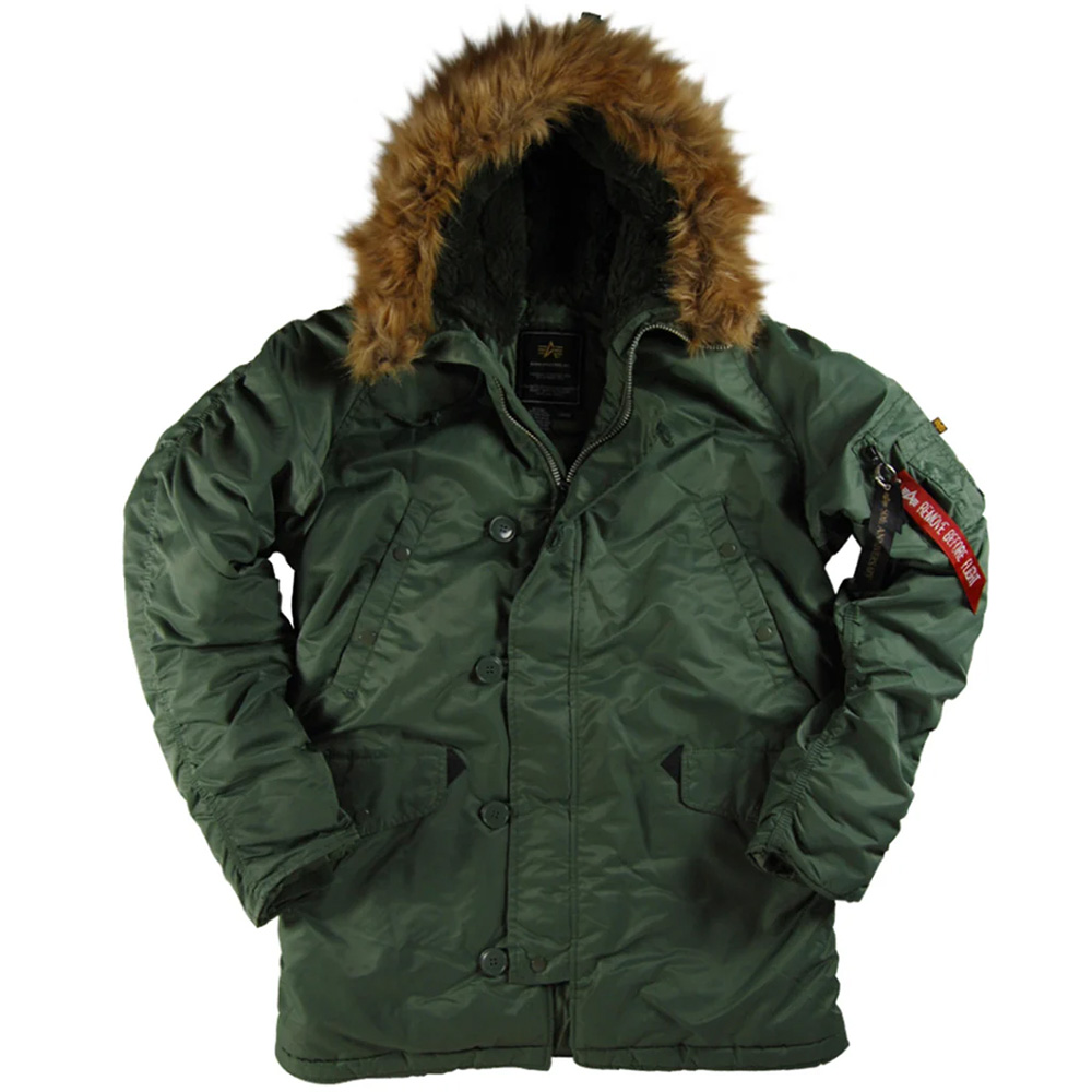 ALPHA INDUSTRIES Men’s N-3B Regular Fit Parka Puffer Jacket MJN31000C1 SAGE