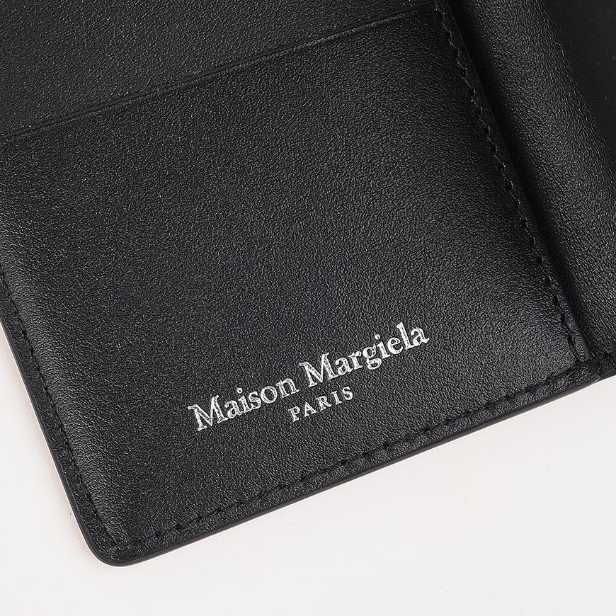 Maison Margiela Unisex Four-Stitches Leather Card Holder Black