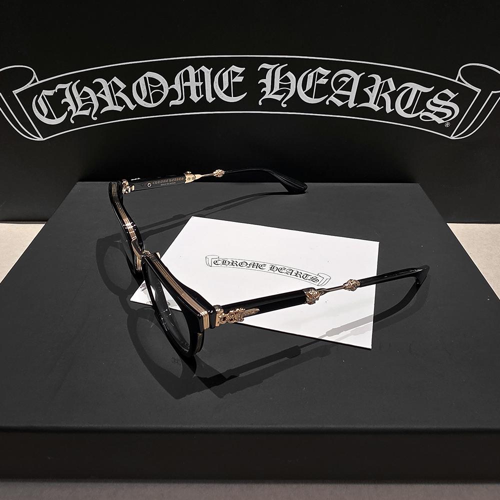 Chrome Hearts Duckbutter Diamond Black Gold Eyeglasses