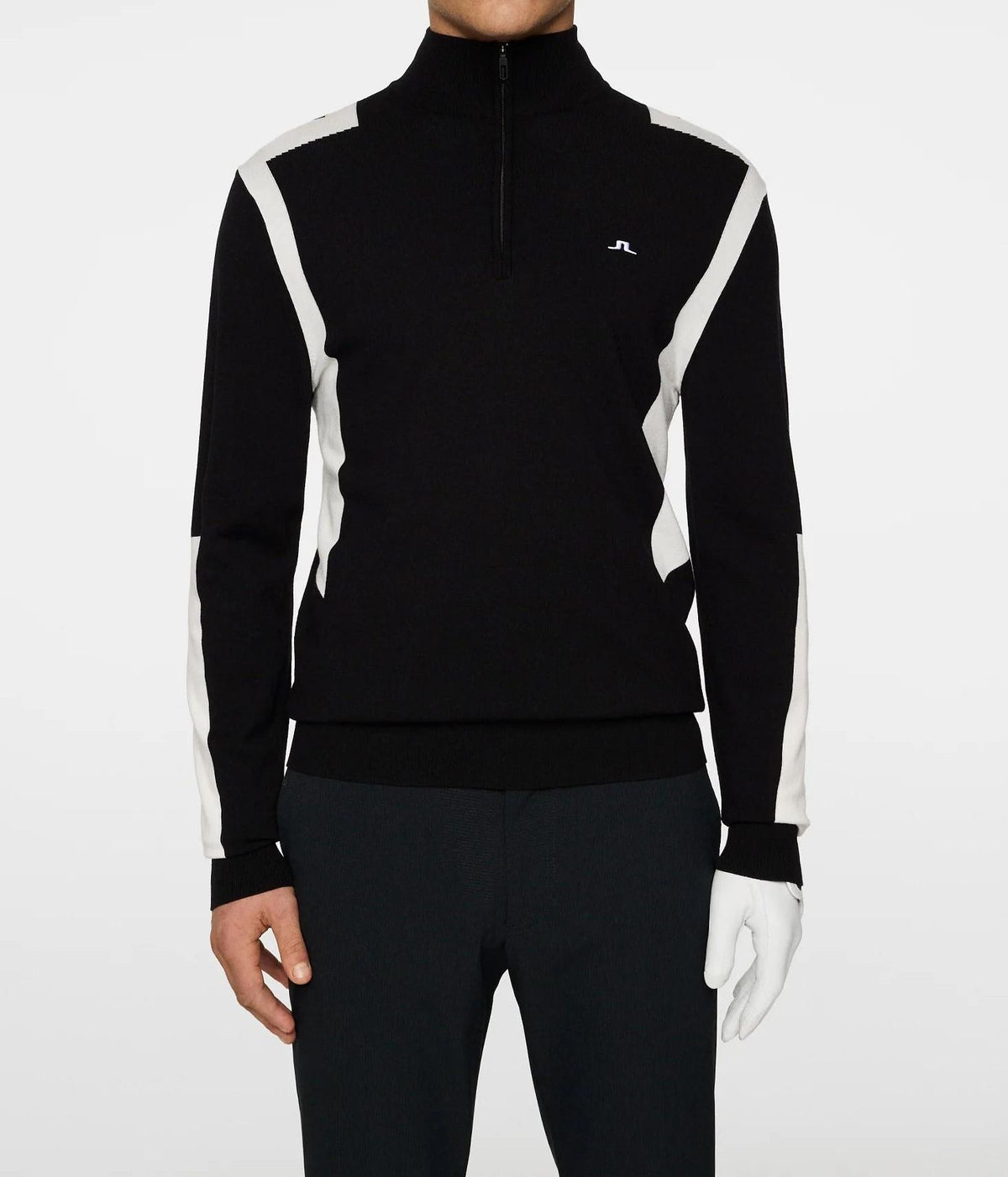 J LINDEBERG Men's Golf Knit Zip-Up Sweater Black