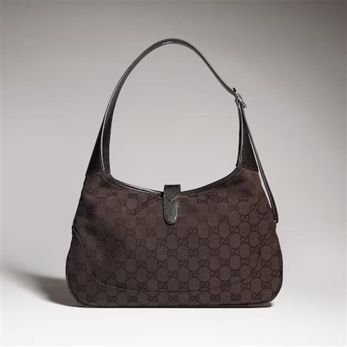 GUCCI Jackie 1961 Medium Shoulder Bag Brown Leather