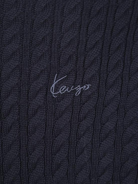 KENZO Round Neck Knit Sweater for Men FG6 5PU812 3LK 99J BLACK DOM