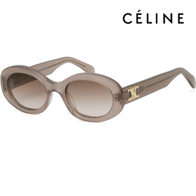 CELINE Triomphe Oval Acetate Sunglasses Brown Unisex