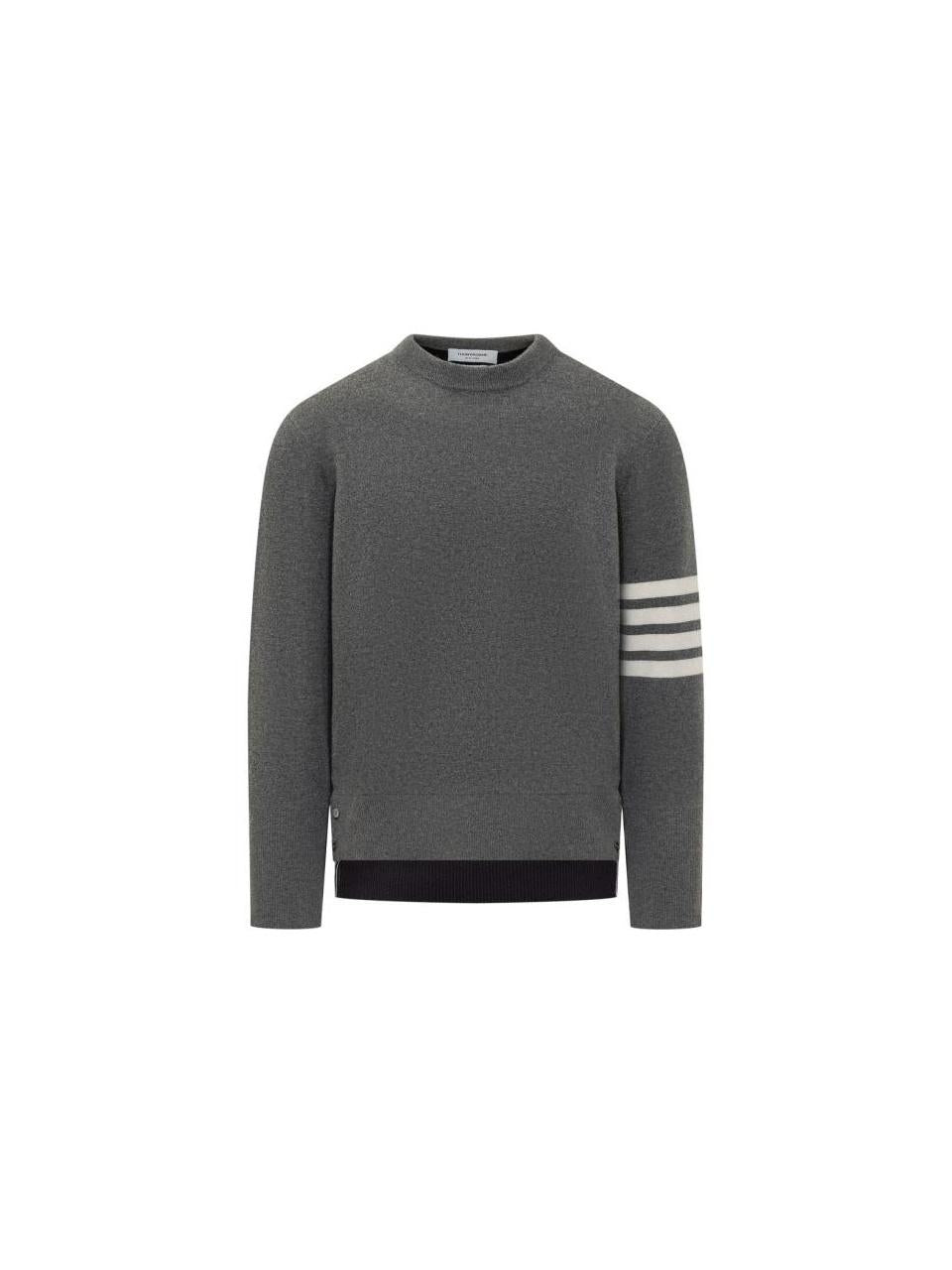 THOM BROWNE Merino Wool 2-in-1 Half 4-Bar Pullover Crewneck Sweater