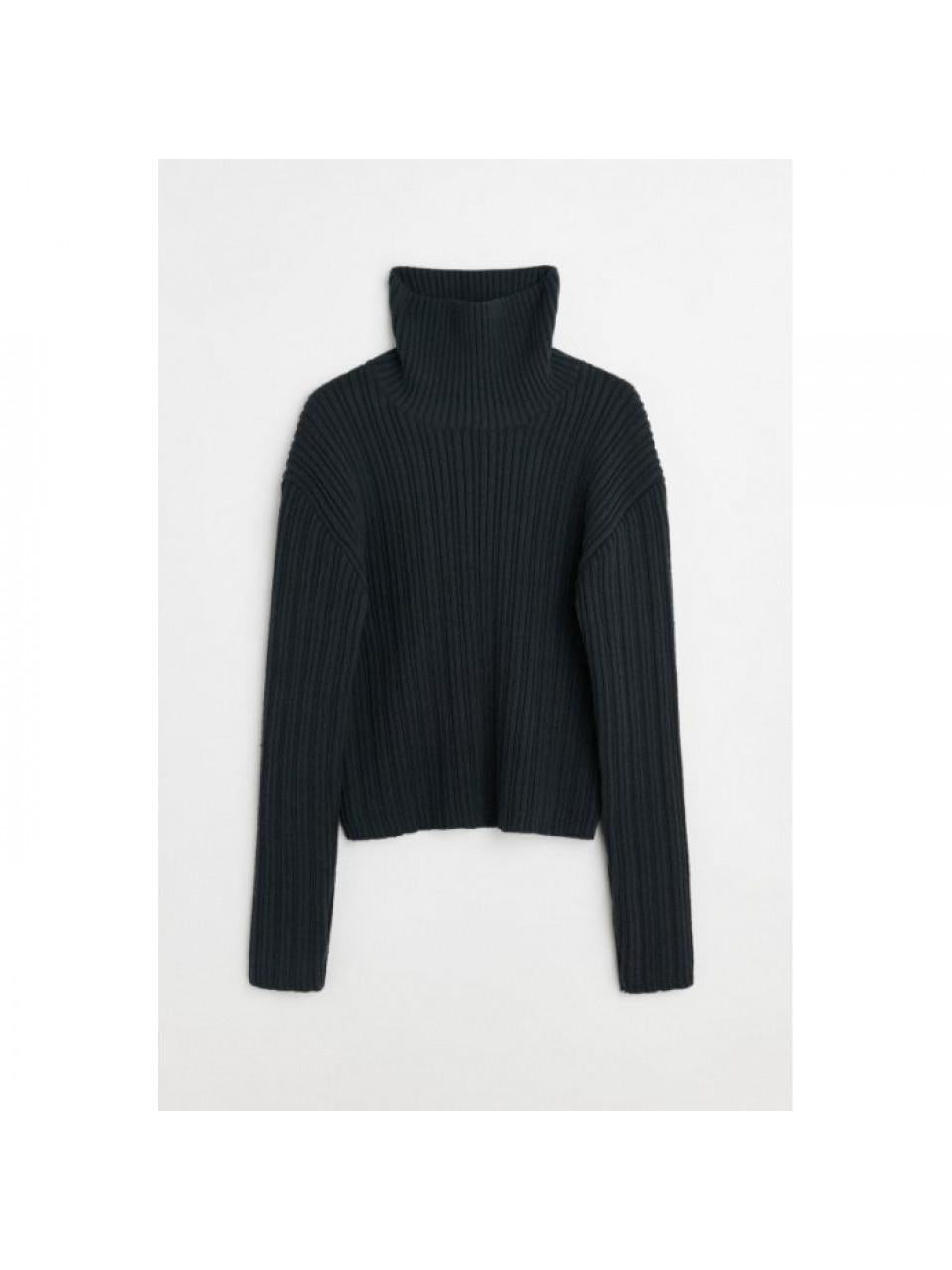 OUR LEGACY Phantom Quotidian Compact Funnel Wool Knit Sweater W4243 CR