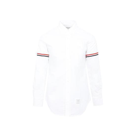 THOM BROWNE White Oxford Armband Classic Long Sleeve Shirt