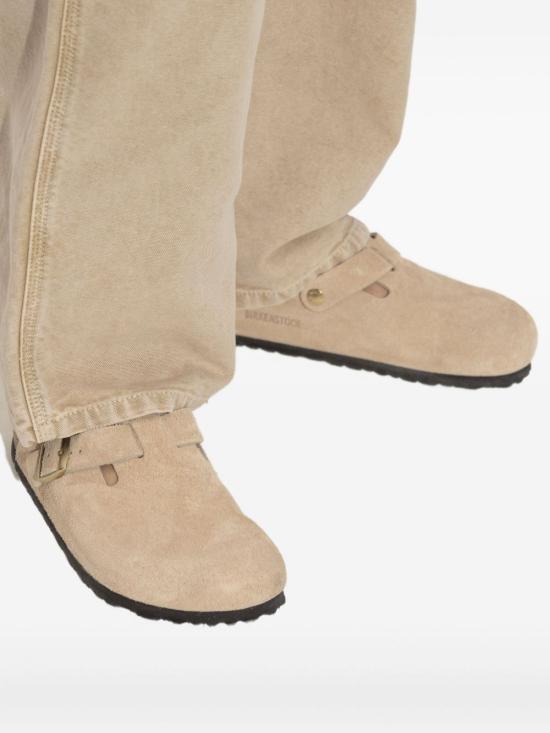 Birkenstock Boston Suede Leather Clogs Sandcastle Sandals/Slippers