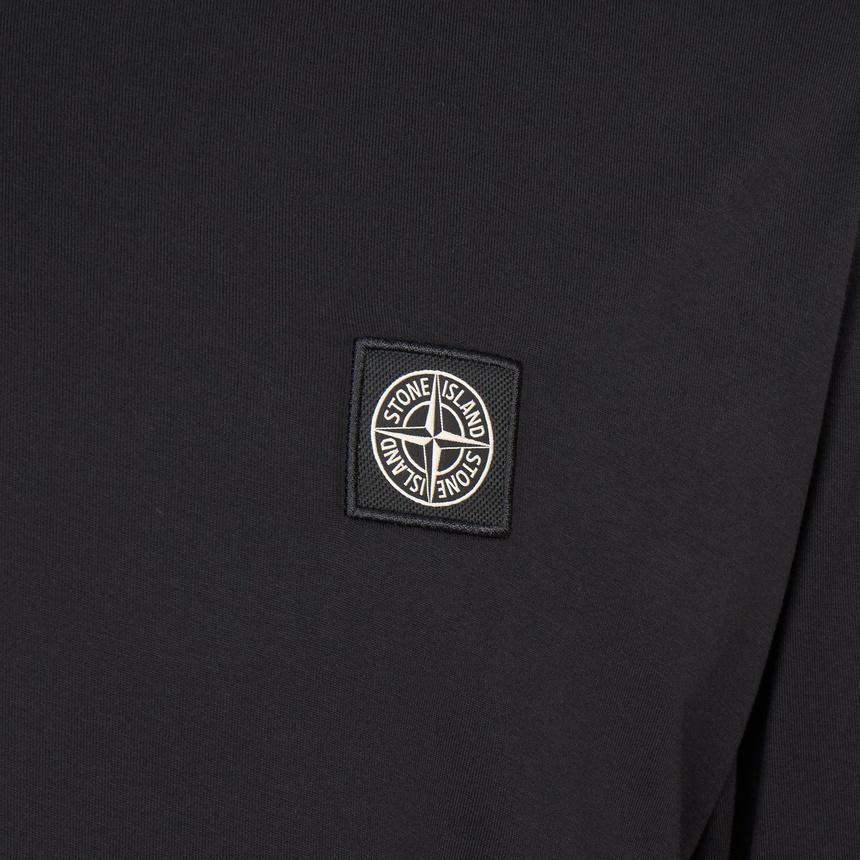 STONE ISLAND Men’s Long Sleeve T-Shirt Black Cotton