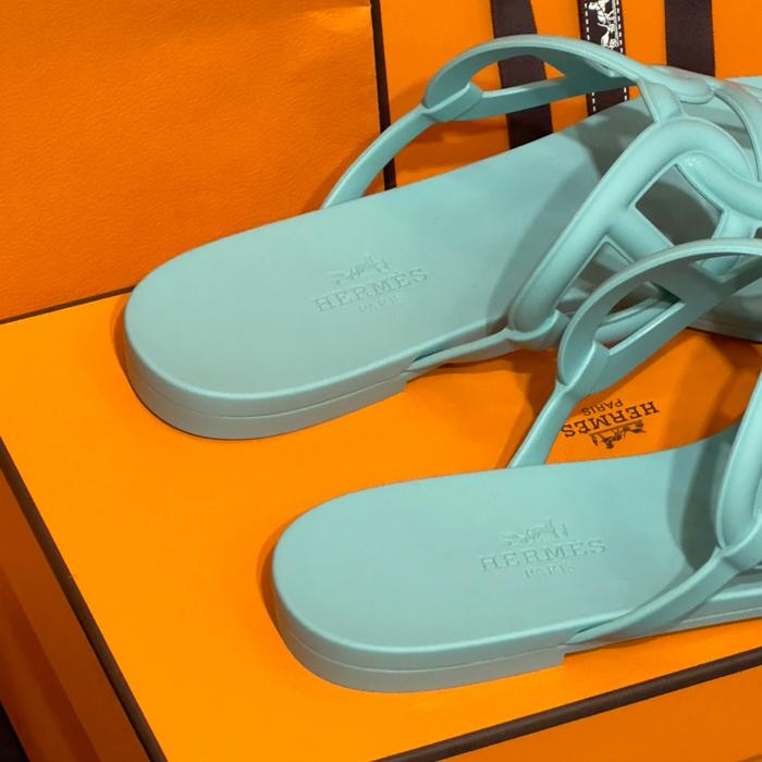 HERMES Egerie Jelly Mint Sandals for Women