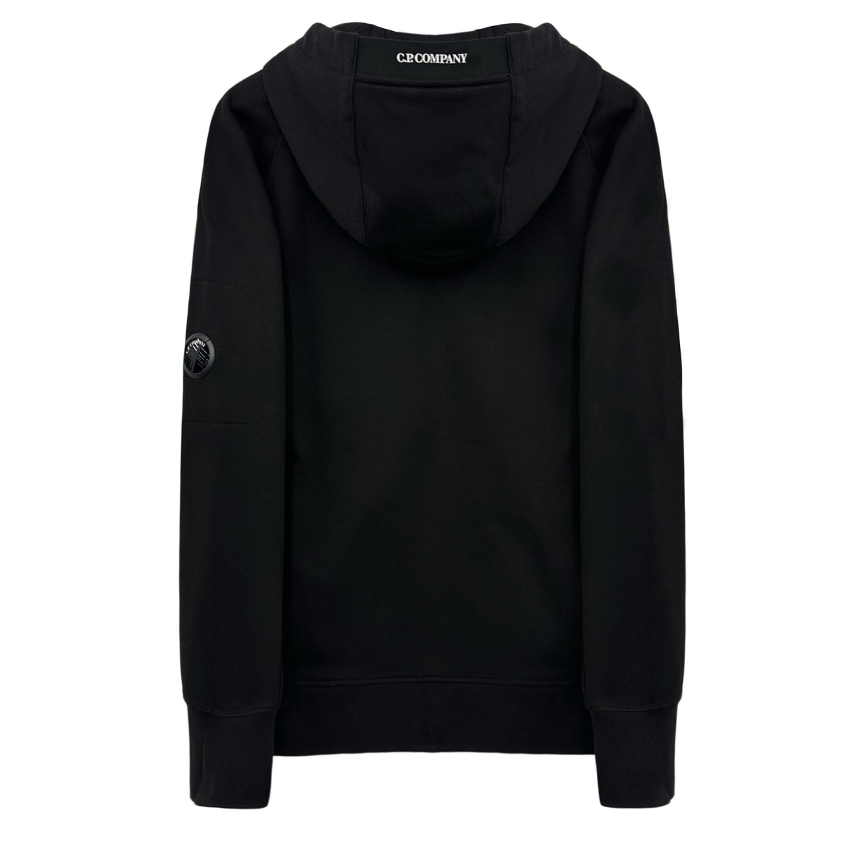 CP Company Lens Patch Diagonal Zip Hoodie Black Men's