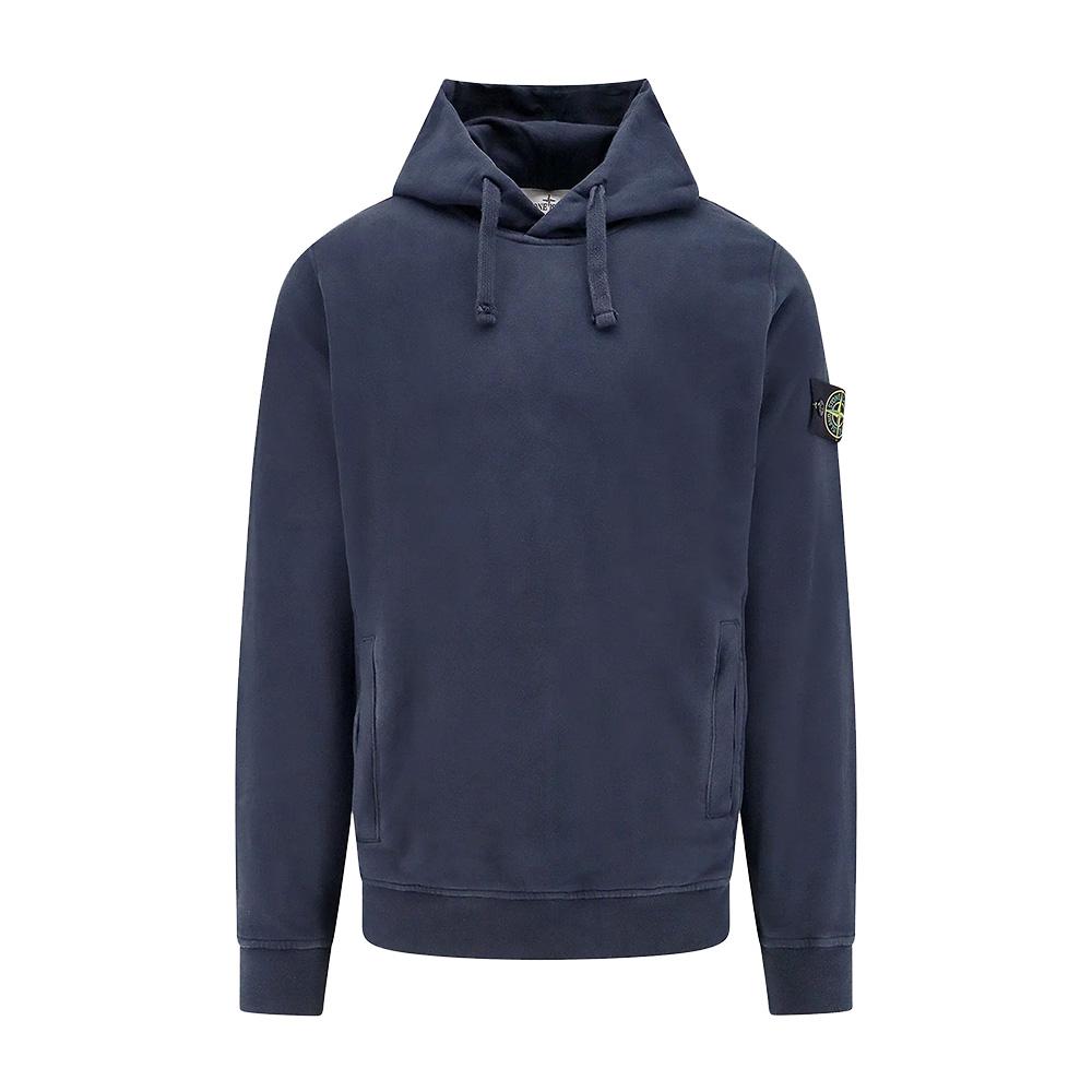 STONE ISLAND Navy Badge Patch Hooded Sweatshirt 811560820 V0020