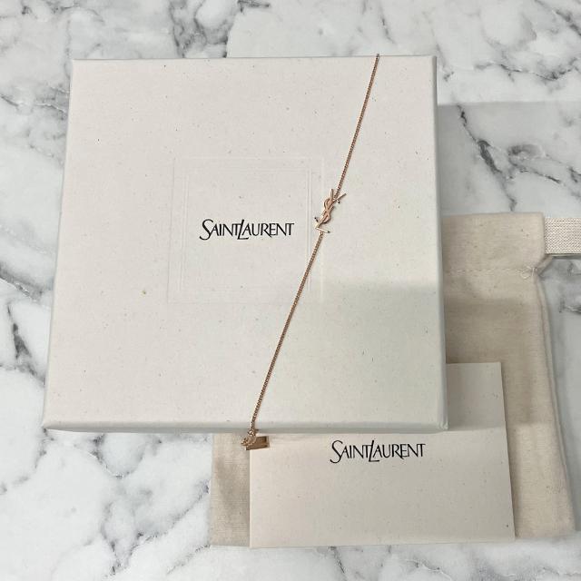 Saint Laurent Opium YSL Logo Charm Bracelet Rose Gold