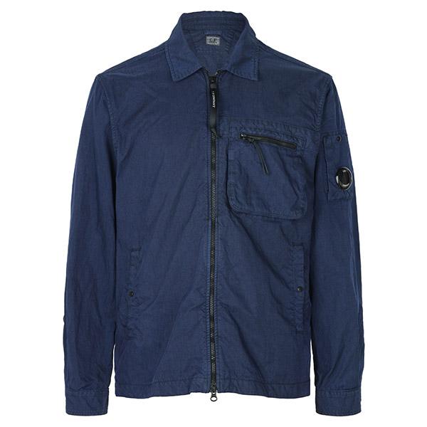 CP Company Navy Panama R Lens Zip-Up Overshirt Jacket 20CMOS074A 110540S 889