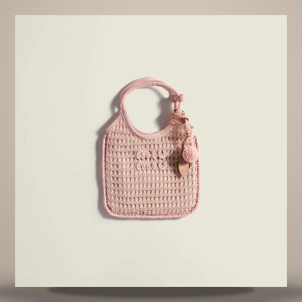 Miu Miu Ivy Raffia Crochet Shoulder Bag 5BA281 2I0C F0615