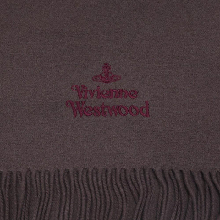 Vivienne Westwood Unisex Logo Wool Scarf Navy