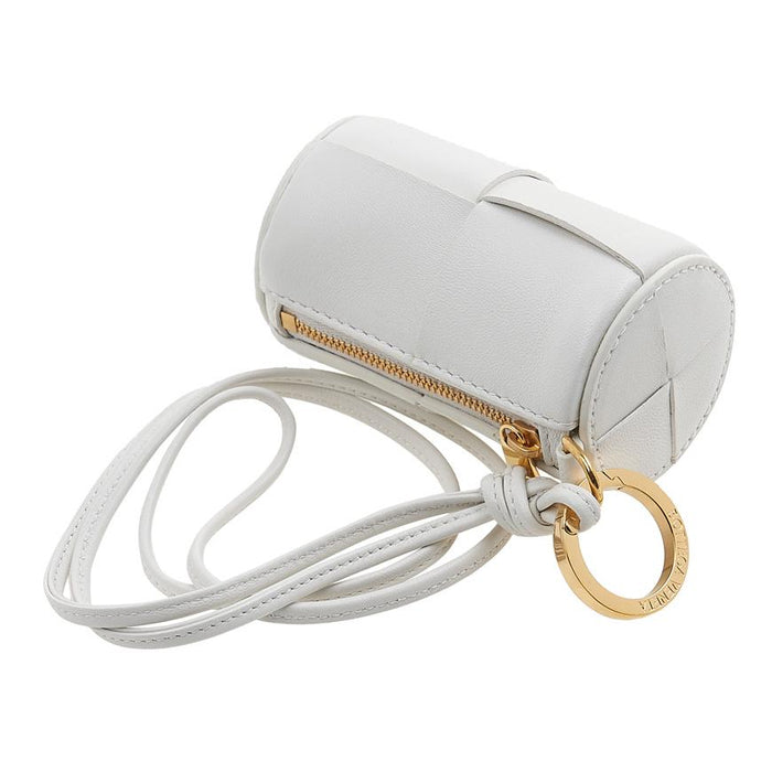 Bottega Veneta Intrecciato Leather Strap Card Case Keyring Black