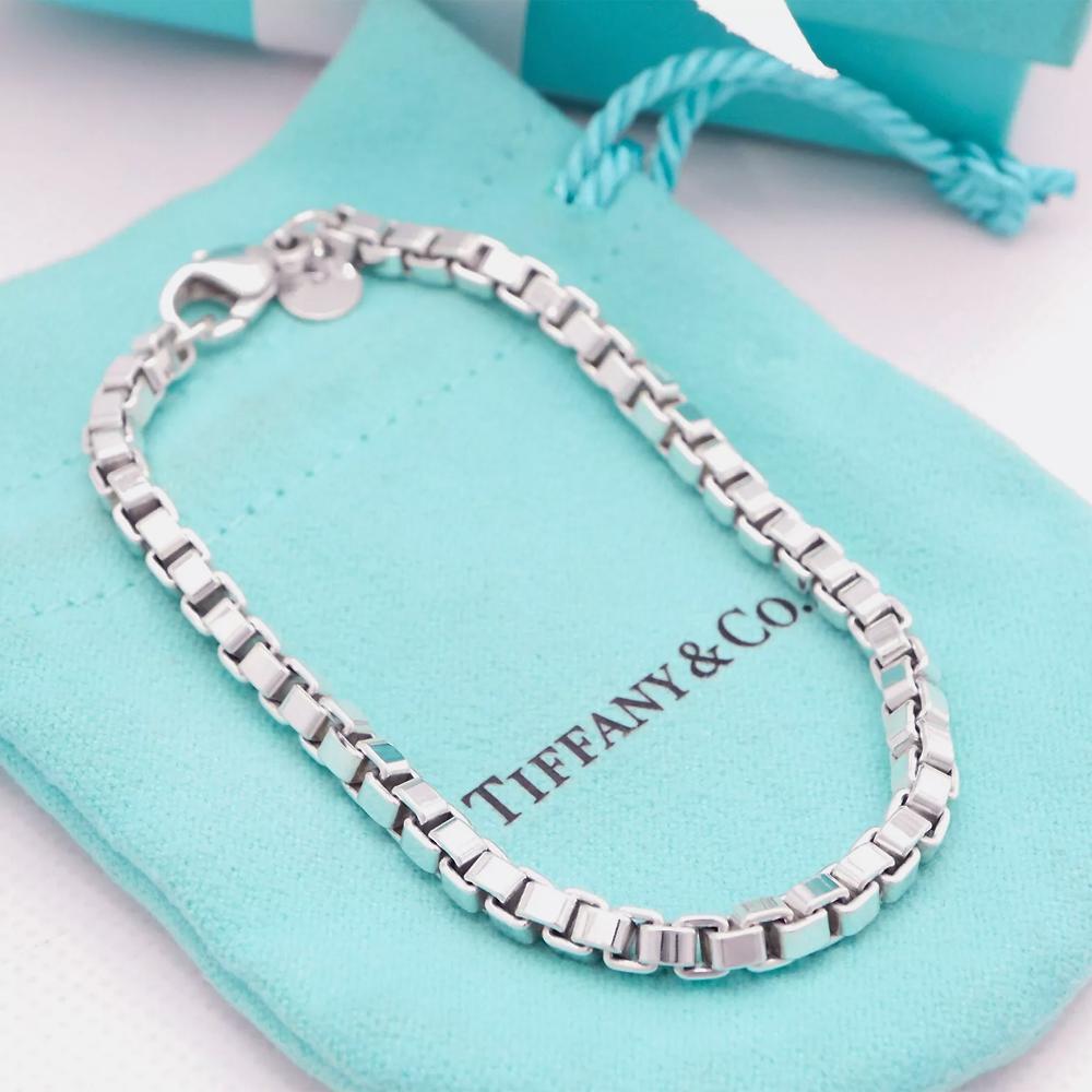 Tiffany & Co 925 Sterling Silver Venetian Link Bracelet 21cm Unisex