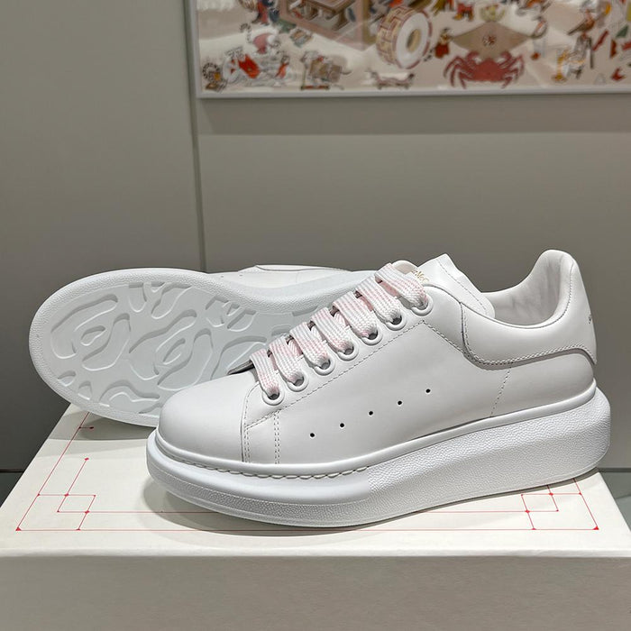 Alexander Mcqueen White Pink Calfskin Oversized Low-Top Sneakers