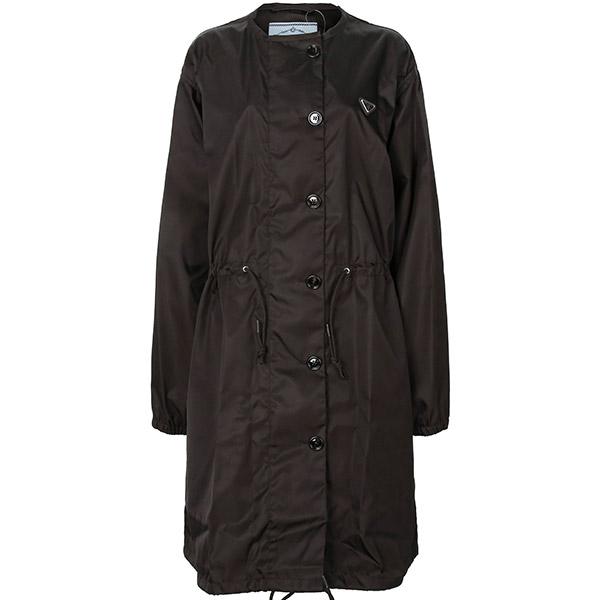 PRADA Dark Brown Re-Nylon Windbreaker Raincoat 292285 1WQ8 F0003
