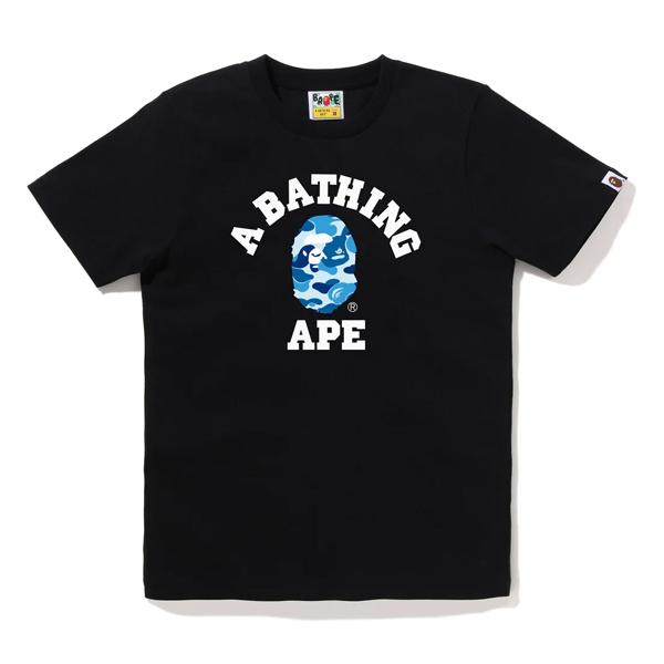 BAPE ABC Camo College Short Sleeve T-Shirt Black/Blue 001 TEM 301004M