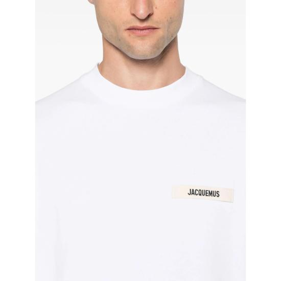 JACQUEMUS White Grograin Logo Long Sleeve Sweatshirt TSM00570 AJ00226100